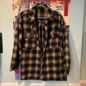 Brown Plaid Shacket